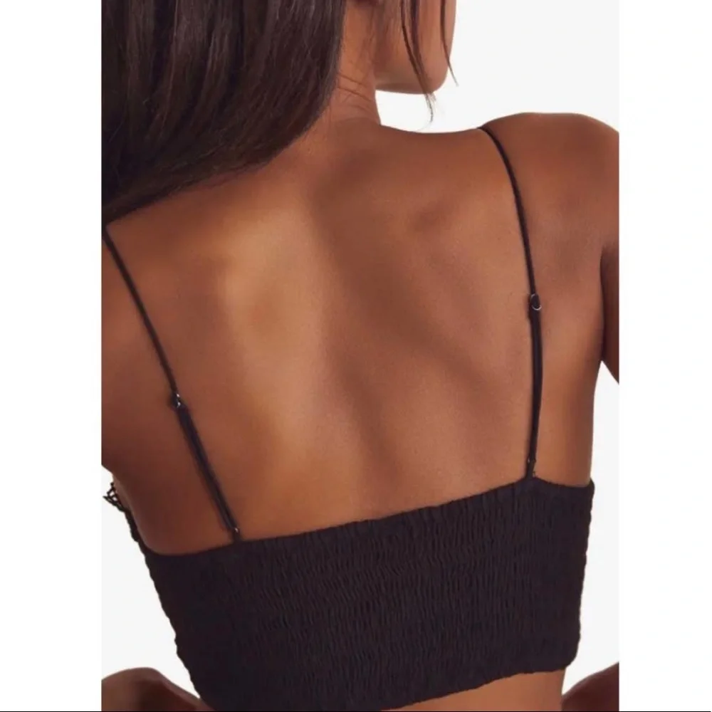 Free People Mariana Bralette women’s Small s black crop top - Picture 4 of 7